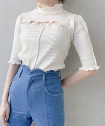 lilLilly | カットアウトリブトップス(Tシャツ/カットソー)