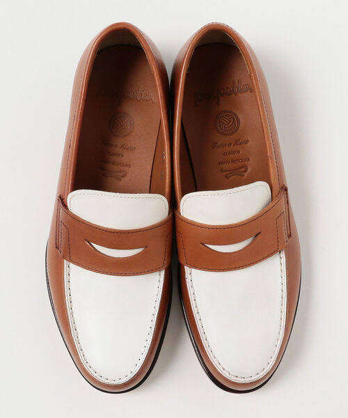 BRILLA per il gusto（ブリッラペルイルグースト）の「POLPETTA × Brilla per il gusto / 別注  コンビ コインローファー（ローファー・メンズ・インディゴブルー/ブラウン系その他3・40/39/41/39.5/41.5/40.5）」の8枚目の写真