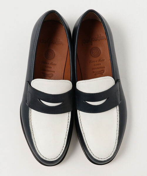 BRILLA per il gusto（ブリッラペルイルグースト）の「POLPETTA × Brilla per il gusto / 別注  コンビ コインローファー（ローファー・メンズ・インディゴブルー/ブラウン系その他3・40/39/41/39.5/41.5/40.5）」の5枚目の写真