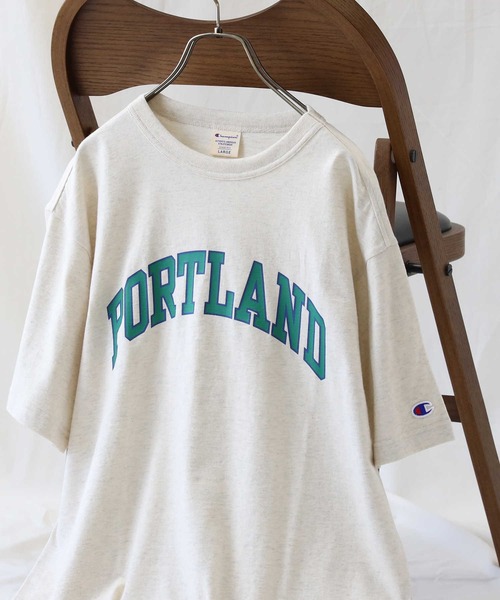 Champion（チャンピオン）の「【Champion】カレッジロゴＴシャツ（Tシャツ/カットソー・メンズ・オフホワイト/オレンジ/グレー/ダークグリーン/ホワイト/ライム・M/L/XL）」の8枚目の写真