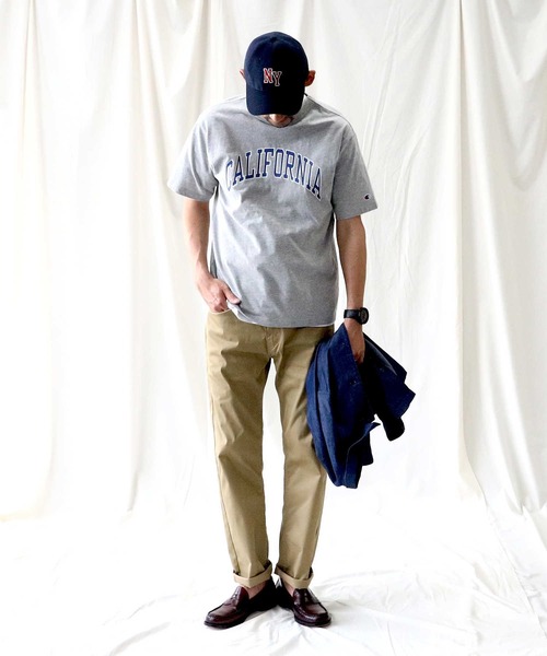 Champion（チャンピオン）の「【Champion】カレッジロゴＴシャツ（Tシャツ/カットソー・メンズ・オフホワイト/オレンジ/グレー/ダークグリーン/ホワイト/ライム・M/L/XL）」の9枚目の写真