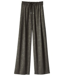 ジャカード素材ワイドテーパードパンツ