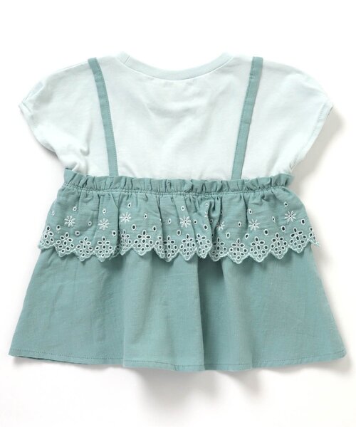 apres les cours（アプレレクール）の「レースドッキングTシャツ（Tシャツ/カットソー・キッズ・イエロー/エメラルド/ローズ・80/110/120/130/100/90/140）」の4枚目の写真