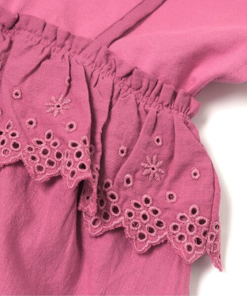 apres les cours（アプレレクール）の「レースドッキングTシャツ（Tシャツ/カットソー・キッズ・イエロー/エメラルド/ローズ・80/110/120/130/100/90/140）」の9枚目の写真