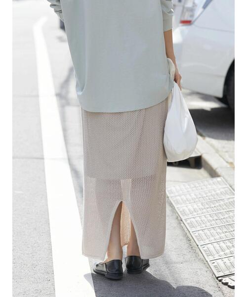 AMERICAN HOLIC(アメリカンホリック)の「透かし編みニットタイトスカート(スカート・レディース・ブラック/ライトベージュ・S/M/L)」の5枚目の写真