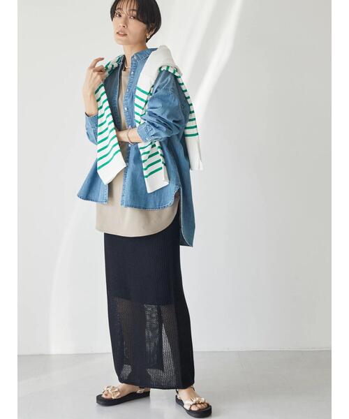 AMERICAN HOLIC(アメリカンホリック)の「透かし編みニットタイトスカート(スカート・レディース・ブラック/ライトベージュ・S/M/L)」の14枚目の写真