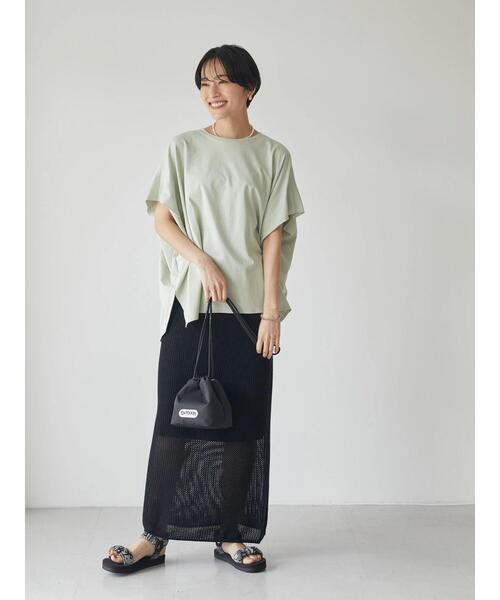 TAN タン　透かし編み ニット タイトスカート　ブラック AMERICAN HOLIC（アメリカンホリック）の「透かし編みニット