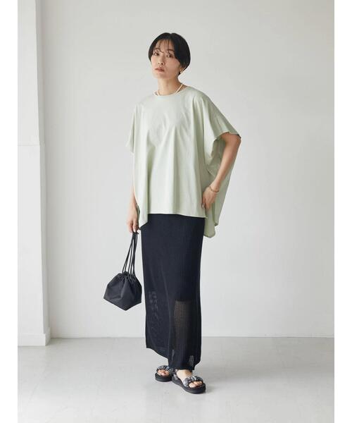 TAN タン　透かし編み ニット タイトスカート　ブラック AMERICAN HOLIC（アメリカンホリック）の「透かし編みニット