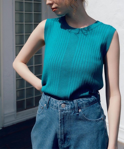 titivate（ティティベイト）の「ﾗﾝﾀﾞﾑﾘﾌﾞﾉｰｽﾘｰﾌﾞﾆｯﾄﾄｯﾌﾟｽ（Tシャツ/カットソー・レディース・アイボリー/ライトブルー/ブラウン/ブラック・S/M/L）」の4枚目の写真