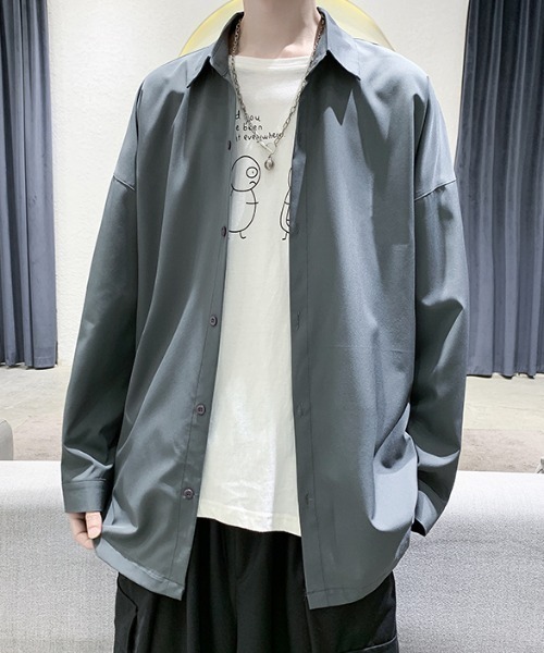 sevens(セブンズ)の「【sevens】オーバーサイズオープンカラー長袖シャツ(シャツ/ブラウス・メンズ・ブラック/グレー/ホワイト・MEDIUM/LARGE/X-LARGE/XX-LARGE)」の11枚目の写真