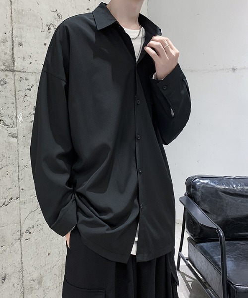 sevens(セブンズ)の「【sevens】オーバーサイズオープンカラー長袖シャツ(シャツ/ブラウス・メンズ・ブラック/グレー/ホワイト・MEDIUM/LARGE/X-LARGE/XX-LARGE)」の14枚目の写真