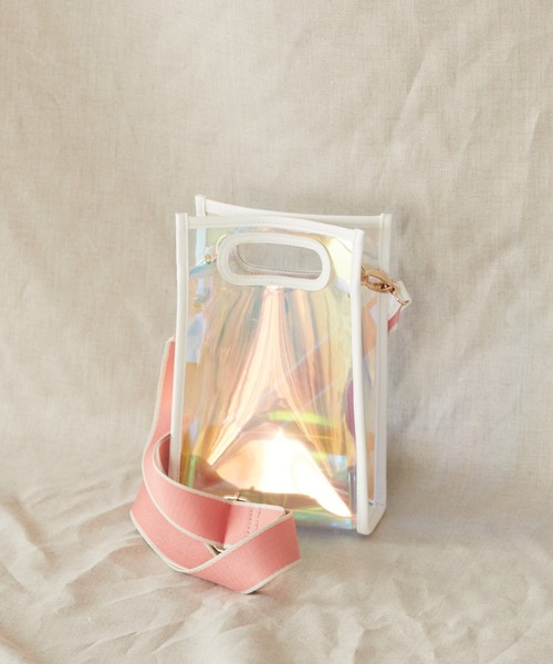 AMERICAN HOLIC（アメリカンホリック）の「配色ベルト付メタリックレコードミニバッグ（ショルダーバッグ・レディース・ホワイト/ブラウン/イエロー・FREE）」の2枚目の写真