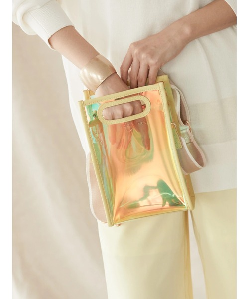 AMERICAN HOLIC（アメリカンホリック）の「配色ベルト付メタリックレコードミニバッグ（ショルダーバッグ・レディース・ホワイト/ブラウン/イエロー・FREE）」の19枚目の写真