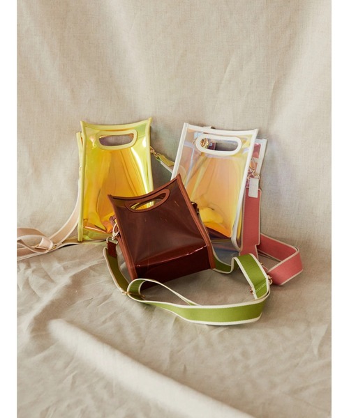 AMERICAN HOLIC（アメリカンホリック）の「配色ベルト付メタリックレコードミニバッグ（ショルダーバッグ・レディース・ホワイト/ブラウン/イエロー・FREE）」の4枚目の写真