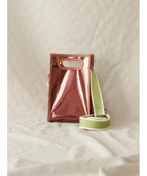 AMERICAN HOLIC（アメリカンホリック）の「配色ベルト付メタリックレコードミニバッグ（ショルダーバッグ・レディース・ホワイト/ブラウン/イエロー・FREE）」の6枚目の写真