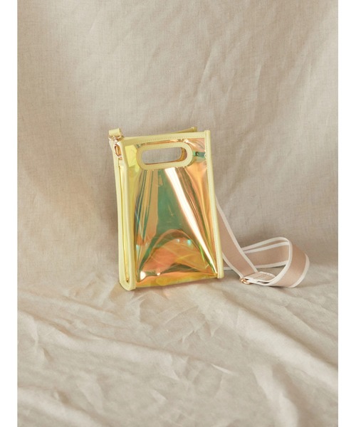 AMERICAN HOLIC（アメリカンホリック）の「配色ベルト付メタリックレコードミニバッグ（ショルダーバッグ・レディース・ホワイト/ブラウン/イエロー・FREE）」の7枚目の写真