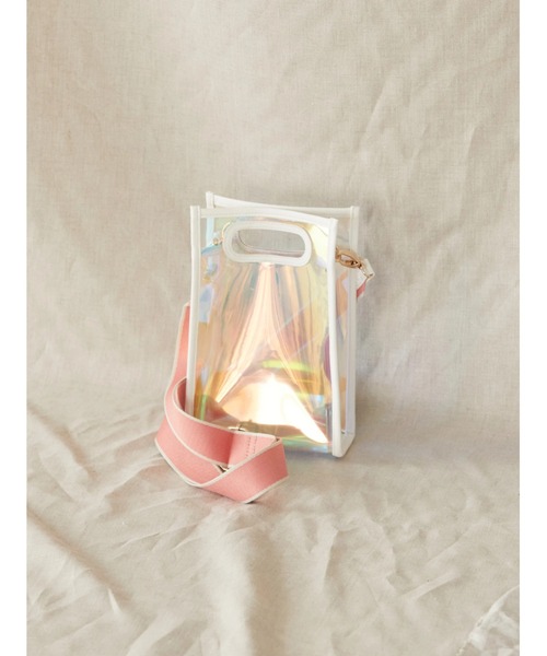 AMERICAN HOLIC（アメリカンホリック）の「配色ベルト付メタリックレコードミニバッグ（ショルダーバッグ・レディース・ホワイト/ブラウン/イエロー・FREE）」の8枚目の写真