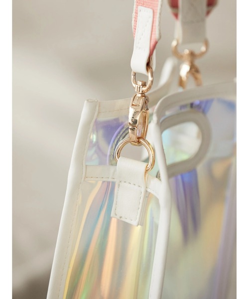 AMERICAN HOLIC（アメリカンホリック）の「配色ベルト付メタリックレコードミニバッグ（ショルダーバッグ・レディース・ホワイト/ブラウン/イエロー・FREE）」の11枚目の写真