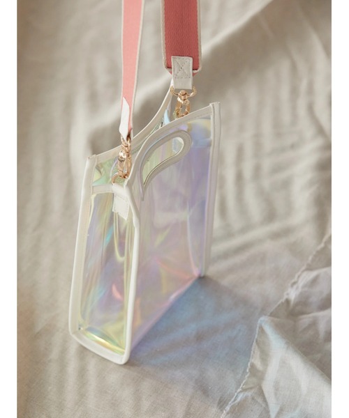 AMERICAN HOLIC（アメリカンホリック）の「配色ベルト付メタリックレコードミニバッグ（ショルダーバッグ・レディース・ホワイト/ブラウン/イエロー・FREE）」の12枚目の写真