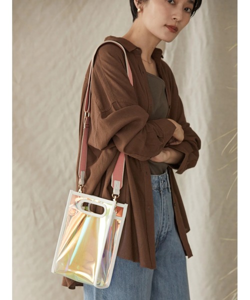 AMERICAN HOLIC（アメリカンホリック）の「配色ベルト付メタリックレコードミニバッグ（ショルダーバッグ・レディース・ホワイト/ブラウン/イエロー・FREE）」の14枚目の写真