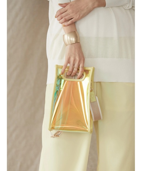 AMERICAN HOLIC（アメリカンホリック）の「配色ベルト付メタリックレコードミニバッグ（ショルダーバッグ・レディース・ホワイト/ブラウン/イエロー・FREE）」の18枚目の写真