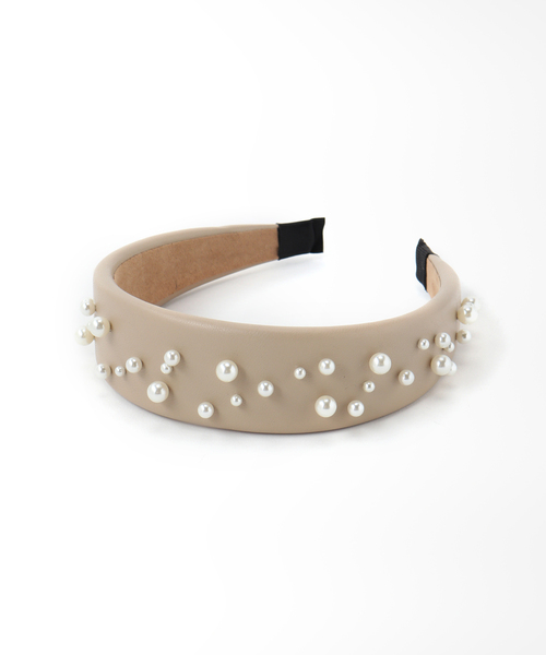 SLOBE IENA(スローブイエナ)の「【aile/エール 】 パールヘアバンド(ヘアバンド・レディース・ブラック/ベージュ・FREE)」の3枚目の写真