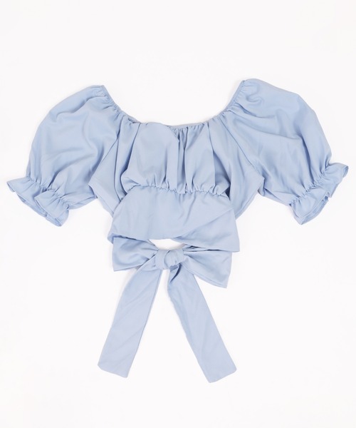 WC（ダブル シー）の「バックリボンショートブラウス（シャツ/ブラウス・レディース・ホワイト/ブラック/サックスブルー・FREE）」の19枚目の写真