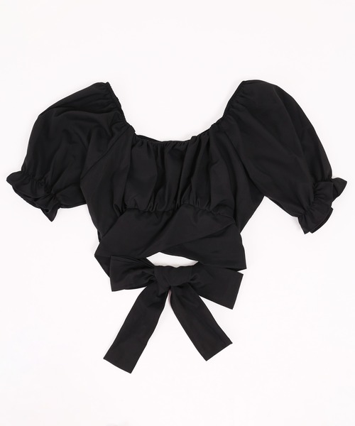 WC（ダブル シー）の「バックリボンショートブラウス（シャツ/ブラウス・レディース・ホワイト/ブラック/サックスブルー・FREE）」の18枚目の写真