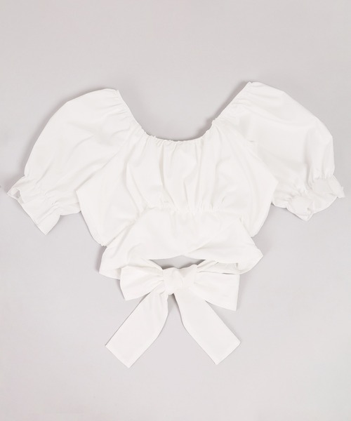 WC（ダブル シー）の「バックリボンショートブラウス（シャツ/ブラウス・レディース・ホワイト/ブラック/サックスブルー・FREE）」の17枚目の写真