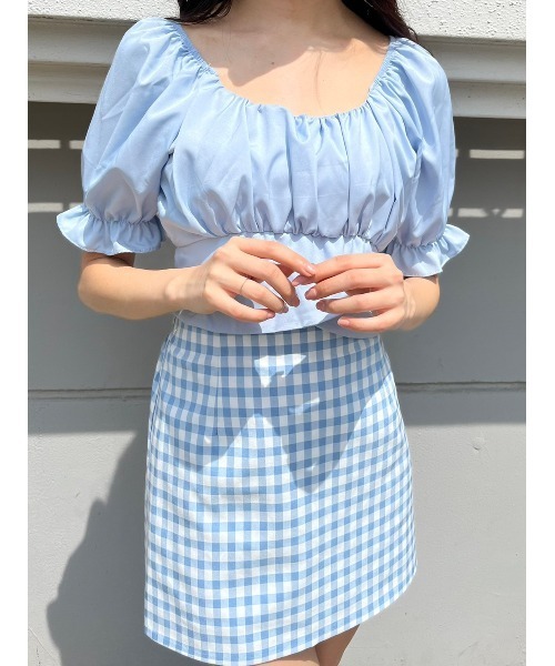 WC（ダブル シー）の「バックリボンショートブラウス（シャツ/ブラウス・レディース・ホワイト/ブラック/サックスブルー・FREE）」の9枚目の写真