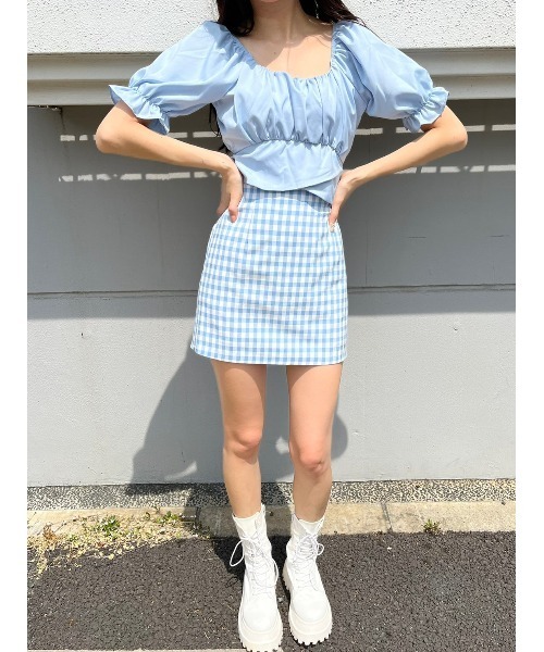 WC（ダブル シー）の「バックリボンショートブラウス（シャツ/ブラウス・レディース・ホワイト/ブラック/サックスブルー・FREE）」の11枚目の写真