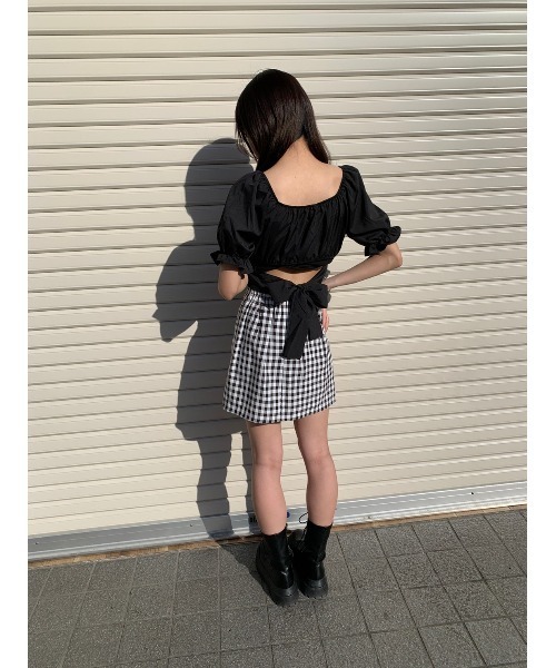 WC（ダブル シー）の「バックリボンショートブラウス（シャツ/ブラウス・レディース・ホワイト/ブラック/サックスブルー・FREE）」の16枚目の写真