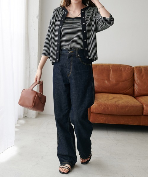 DISCOAT（ディスコート）の「【WEB限定】リブボーダーキャミアンサンブル5分袖（アンサンブル・レディース・ブラック/レッド/サックスブルー/オレンジ/グリーン/アイボリー/ネイビー・FREE）」の18枚目の写真