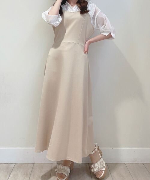 MAJESTIC LEGON（マジェスティックレゴン）の「シャツドッキングカットワンピ（ワンピース・レディース・グレー/モカ/ベージュ・MEDIUM）」の3枚目の写真