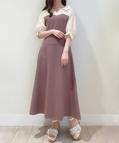 MAJESTIC LEGON（マジェスティックレゴン）の「シャツドッキングカットワンピ（ワンピース・レディース・グレー/モカ/ベージュ・MEDIUM）」の2枚目の写真