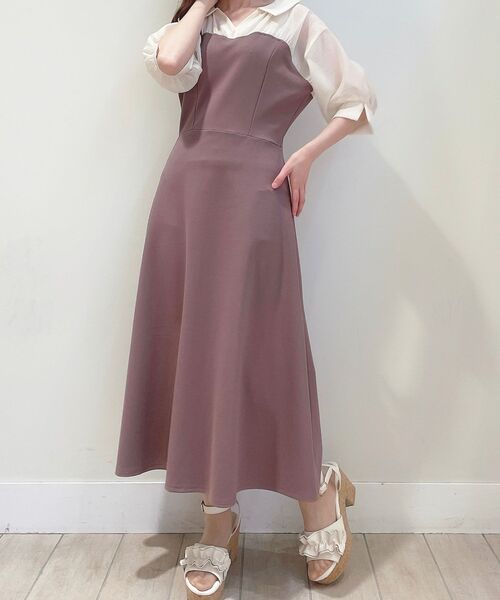 MAJESTIC LEGON（マジェスティックレゴン）の「シャツドッキングカットワンピ（ワンピース・レディース・グレー/モカ/ベージュ・MEDIUM）」の7枚目の写真