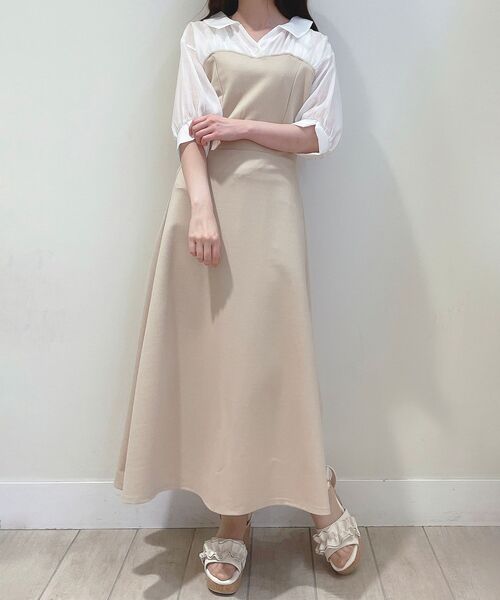 MAJESTIC LEGON（マジェスティックレゴン）の「シャツドッキングカットワンピ（ワンピース・レディース・グレー/モカ/ベージュ・MEDIUM）」の12枚目の写真