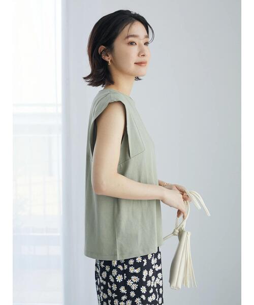 Sugar spoon（シュガースプーン）の「・SUGAR SPOON スクエアTシャツ（Tシャツ/カットソー・レディース・ブラック/オフホワイト/カーキ/グレイッシュベージュ・FREE）」の19枚目の写真