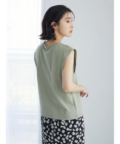 Sugar spoon（シュガースプーン）の「・SUGAR SPOON スクエアTシャツ（Tシャツ/カットソー・レディース・ブラック/オフホワイト/カーキ/グレイッシュベージュ・FREE）」の15枚目の写真