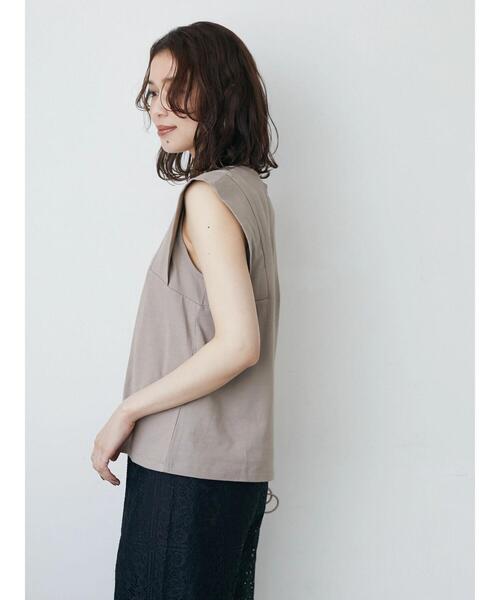 Sugar spoon（シュガースプーン）の「・SUGAR SPOON スクエアTシャツ（Tシャツ/カットソー・レディース・ブラック/オフホワイト/カーキ/グレイッシュベージュ・FREE）」の13枚目の写真