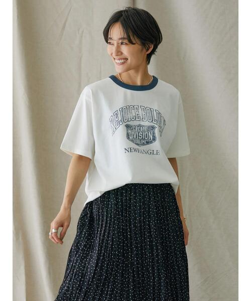 AMERICAN HOLIC(アメリカンホリック)の「リンガーロゴ半袖カットプルオーバー(Tシャツ/カットソー・レディース・オフホワイト/アイボリー・M/L)」の6枚目の写真