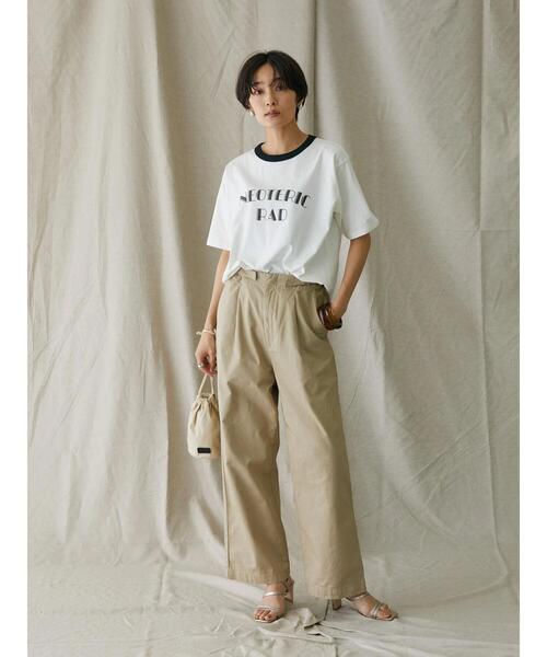 AMERICAN HOLIC(アメリカンホリック)の「リンガーロゴ半袖カットプルオーバー(Tシャツ/カットソー・レディース・オフホワイト/アイボリー・M/L)」の12枚目の写真
