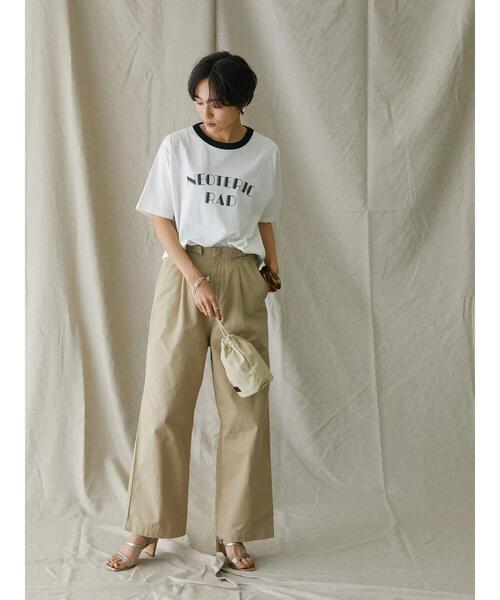 AMERICAN HOLIC(アメリカンホリック)の「リンガーロゴ半袖カットプルオーバー(Tシャツ/カットソー・レディース・オフホワイト/アイボリー・M/L)」の13枚目の写真