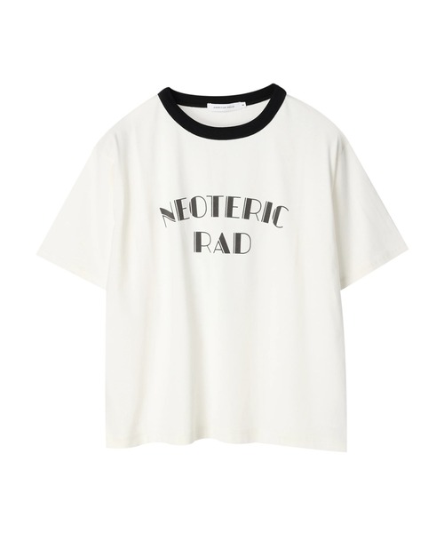 AMERICAN HOLIC(アメリカンホリック)の「リンガーロゴ半袖カットプルオーバー(Tシャツ/カットソー・レディース・オフホワイト/アイボリー・M/L)」の3枚目の写真