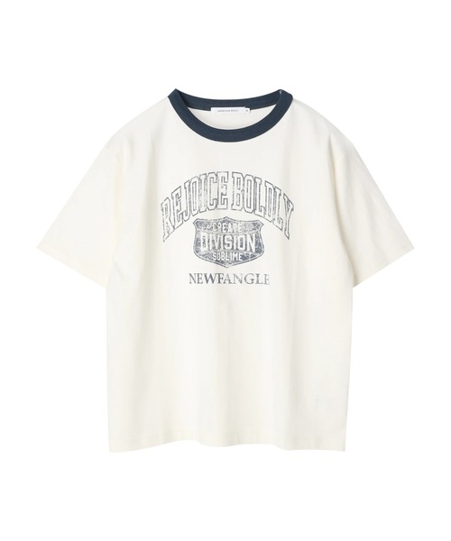 AMERICAN HOLIC(アメリカンホリック)の「リンガーロゴ半袖カットプルオーバー(Tシャツ/カットソー・レディース・オフホワイト/アイボリー・M/L)」の4枚目の写真