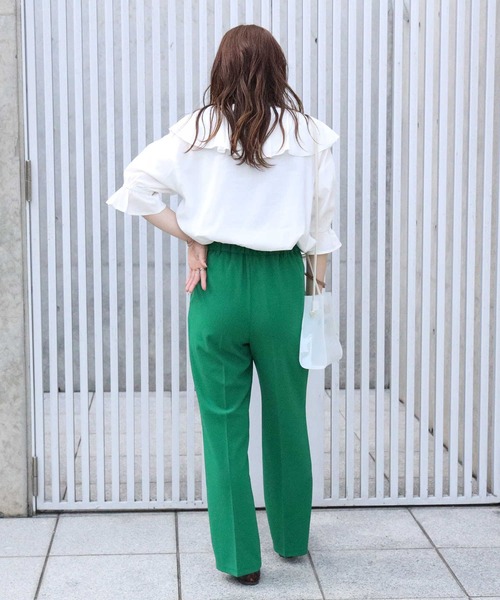 HONEYSUCKLE ROSE（ハニーサックルローズ）の「【HONEYSUCKLE ROSE】カットカラーフレアパンツ（その他パンツ・レディース・ブラック/レッド/オレンジ/ブルー/グリーン・L/M）」の12枚目の写真