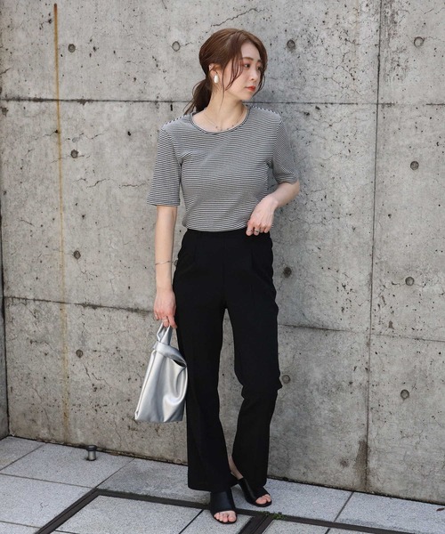 HONEYSUCKLE ROSE（ハニーサックルローズ）の「【HONEYSUCKLE ROSE】カットカラーフレアパンツ（その他パンツ・レディース・ブラック/レッド/オレンジ/ブルー/グリーン・L/M）」の7枚目の写真