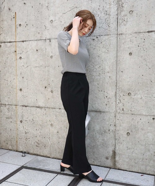 HONEYSUCKLE ROSE（ハニーサックルローズ）の「【HONEYSUCKLE ROSE】カットカラーフレアパンツ（その他パンツ・レディース・ブラック/レッド/オレンジ/ブルー/グリーン・L/M）」の8枚目の写真