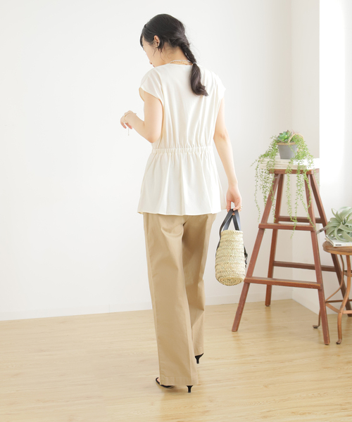 B.C STOCK（ベーセーストック）の「ウエストタック カシュ風ブラウス（シャツ/ブラウス・レディース・ブラック/アイボリー・FREE）」の9枚目の写真