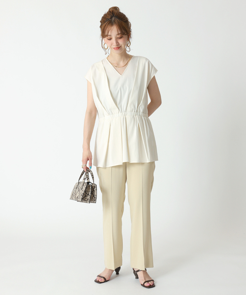 B.C STOCK（ベーセーストック）の「ウエストタック カシュ風ブラウス（シャツ/ブラウス・レディース・ブラック/アイボリー・FREE）」の12枚目の写真